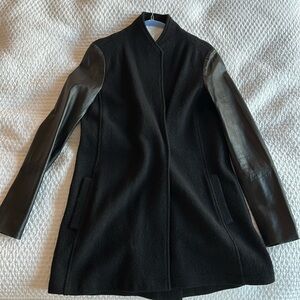 Wool and leather jacket